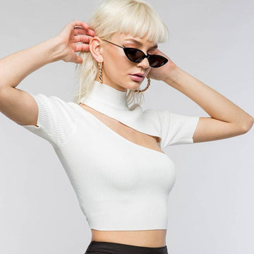 Sylvie Cut Out Knit Crop Top - SunsetFashionLA